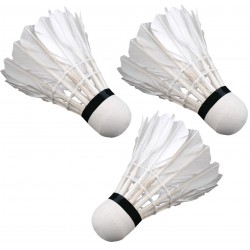Lotki lotka do badmintona piórowe ENERO 3 sztuki białe