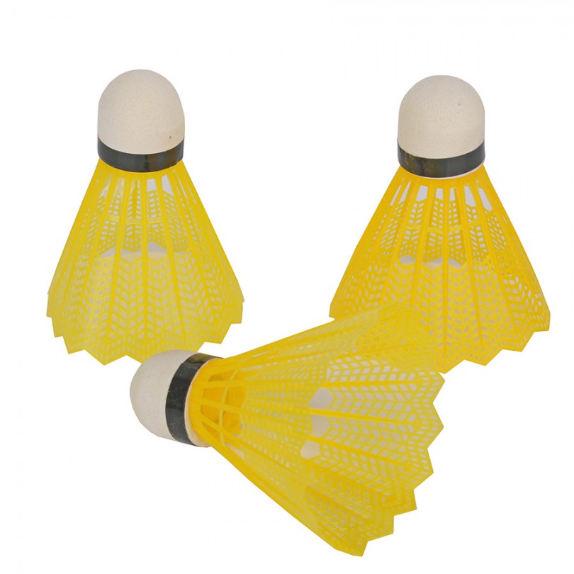 Lotki lotka do badmintona nylonowe ATHLITECH 3 sztuki żółte