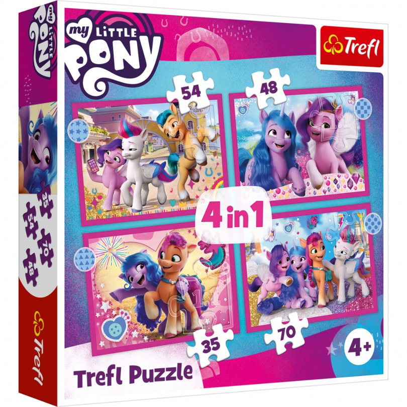 Trefl Puzzle 4w1 my Little PONY Kolorowe Kucyki Pony 207 elementów
